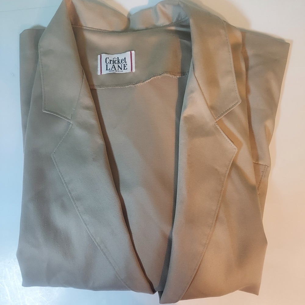 Cricket‎ Lane Womens Blazer 18 Tan Made In Usa One Button Preppy Y2k